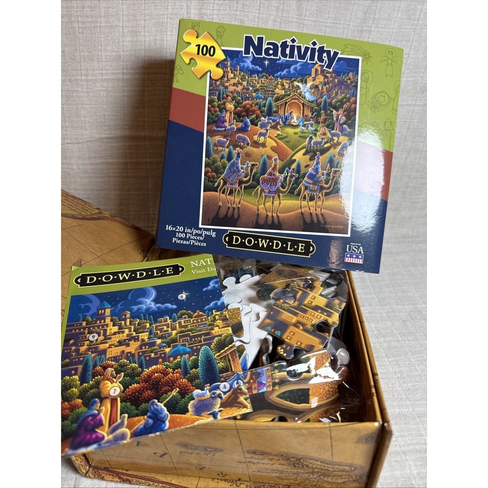 DOWDLE PUZZLE NATIVITY 100 PIECES 16X20 COMPLETE‎ NO MISSING PIECES